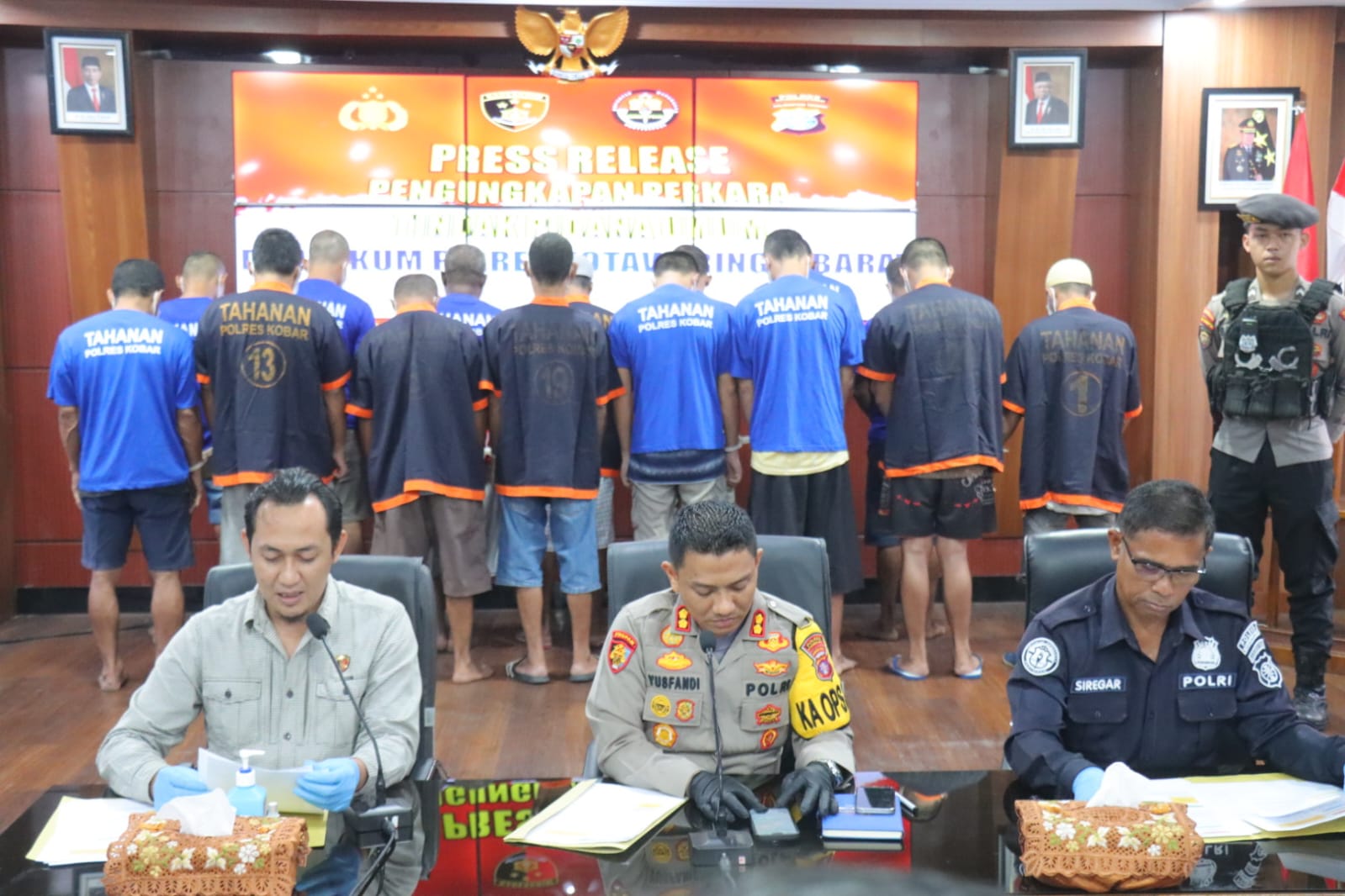 Tangani 7 Kasus Pencurian TBS Kelapa Sawit, Polres Kobar Tetapkan 24 Tersangka Dan 2 Orang Positif Narkoba