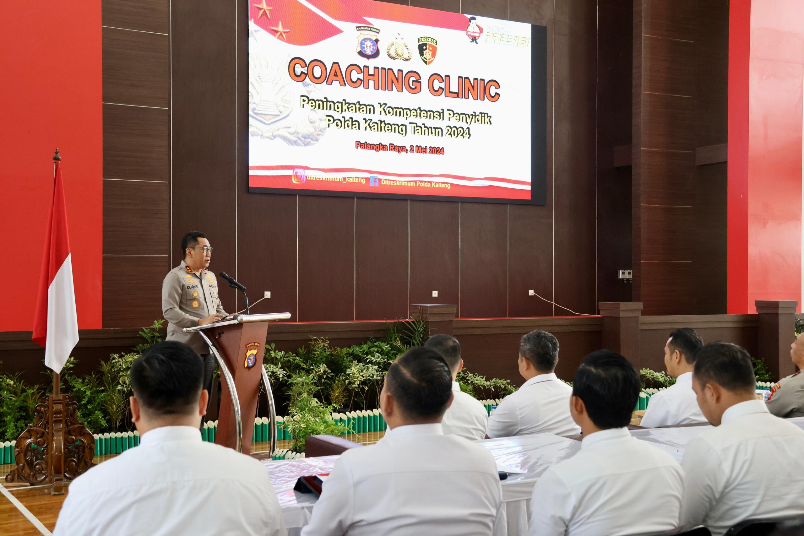 Buka Coaching Clinic Bagi Penyidik, Kapolda Kalteng Tekankan Nilai Integritas, Profesional dan Proposional