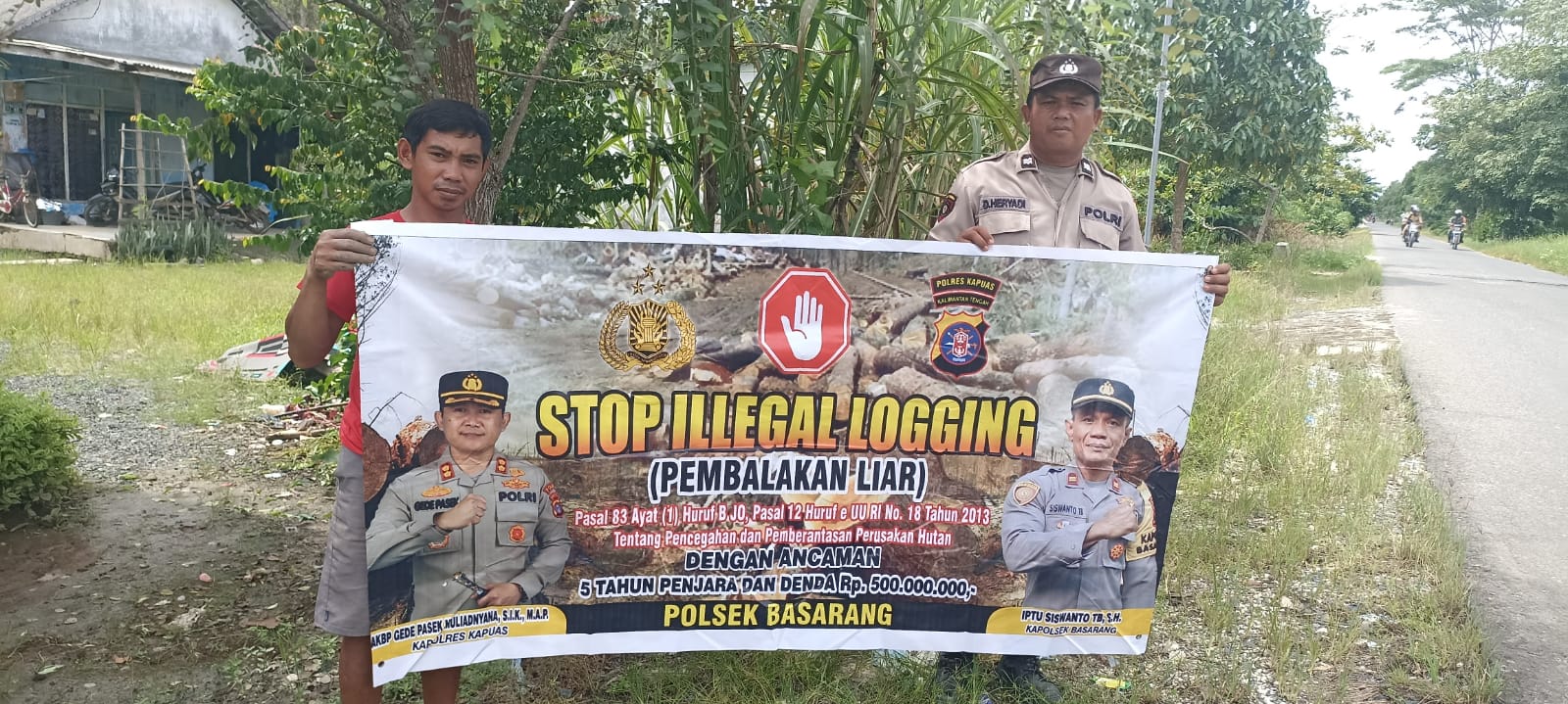 Polsek Basarang Sosialisasi Stop Ilegal Logging Kepada Warga