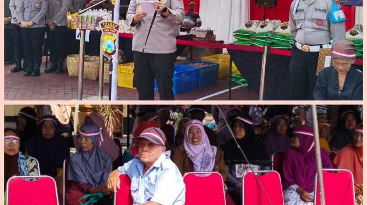 Bantu Warga, Polres Magetan Gelar Gerakan Pangan Murah Dihalaman Polres