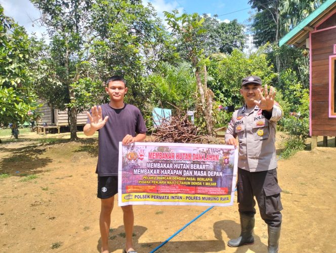 
					Pospol Sei Babuat Polsek Permata Intan Gencarkan Beri Himbauan Larangan Karhutla