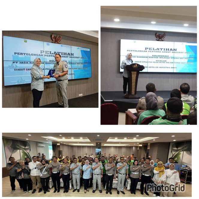 
					Jasa Raharja Kanwil Utama DKI dan RS Jakarta melakukan Pelatihan Pertolongan Pertama Gawat Darurat