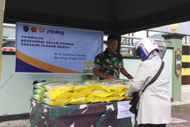 
					Bantu Penuhi Kebutuhan Warga, Kodim 1016/Plk Gelar Gerakan Pangan Murah