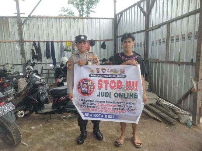 
					Polsek Kota Besi laksanakan kegiatan himbauan dan sosialisasi larangan perjudian