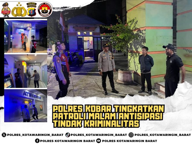 
					Polres Kobar Tingkatkan Patroli Malam Antisipasi Tindak Kriminalitas