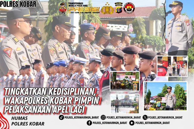 
					Tingkatkan Kedisiplinan, Wakapolres Kobar Pimpin Pelaksanaan Apel lagi
