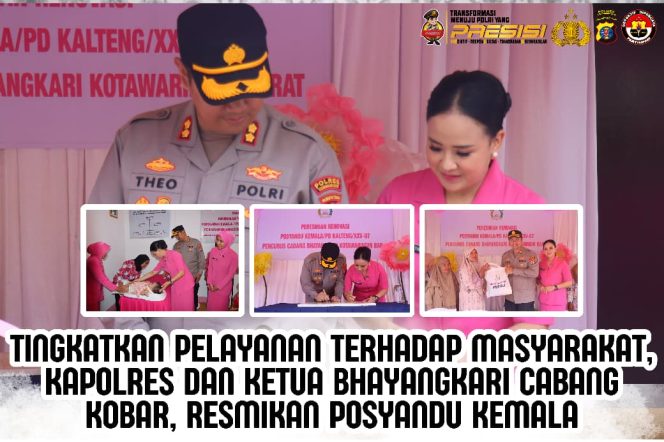 
					Tingkatkan Pelayanan Terhadap Masyarakat, Kapolres Dan Ketua Bhayangkari Cabang Kobar, Resmikan Posyandu Kemala
