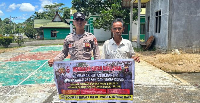 
					Polres Murung Raya Melalui Bhabinkatibmas Gencarkan Sosialisasi Larangan Membakar Lahan