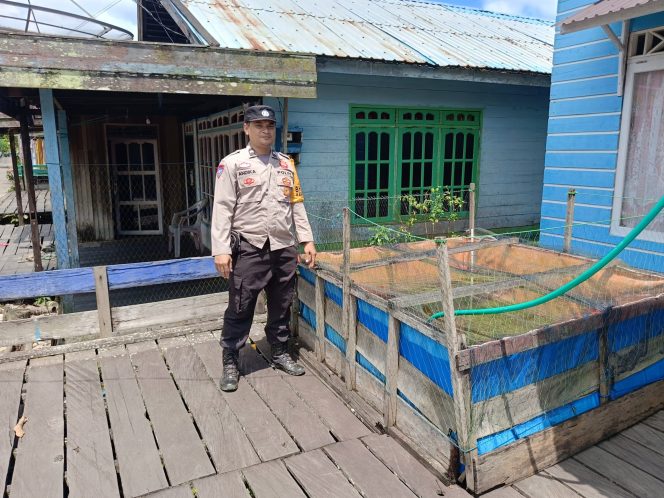 
					Bhbinkamtibmas Polsek Ketapang Dykung Ketahanan Pangan Kolam Ikan Di Desa Terantang Hilir