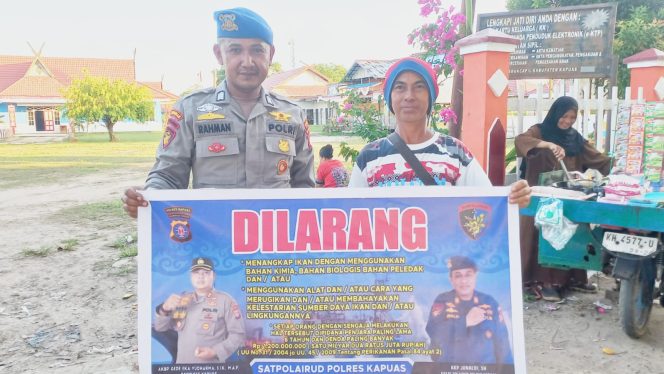 Cegah Illegal Fishing, Satpolairud Polres Kapuas Imbau Hal Ini Pada Warga Pesisir DAS Kapuas
