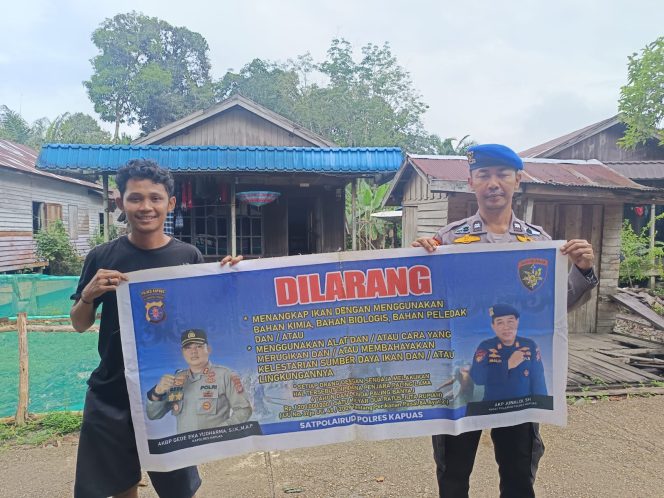 Cegah Illegal Fishing, Satpolairud Polres Kapuas Imbau Hal Ini Pada Warga Pesisir DAS Kapuas