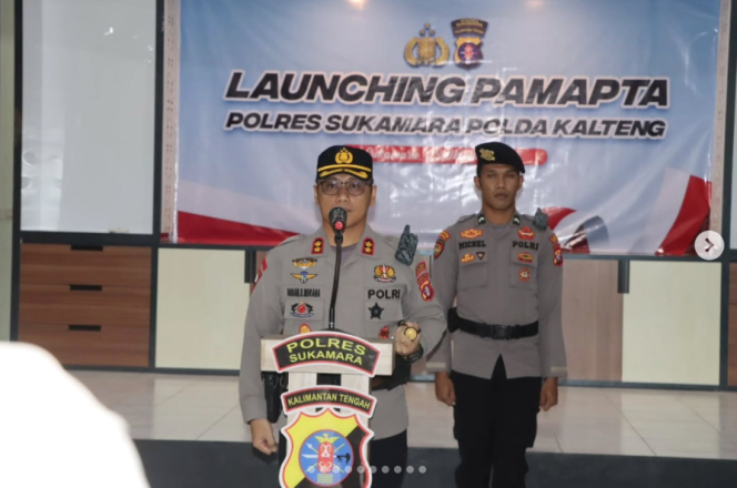 KAPOLRES SUKAMARA PIMPIN LAUNCHING PAMAPTA POLRES SUKAMARA TAHUN 2025