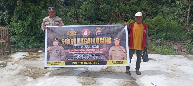 Polsek Basarang Sosialisasi Stop Ilegal Logging Kepada Warga