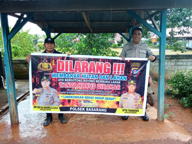 
					Polsek Basarang Gencar Sosialisasi Cegah Karhutla Kepada Warga