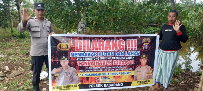 
					Polsek Basarang Gencar Sosialisasi Cegah Karhutla Kepada Warga