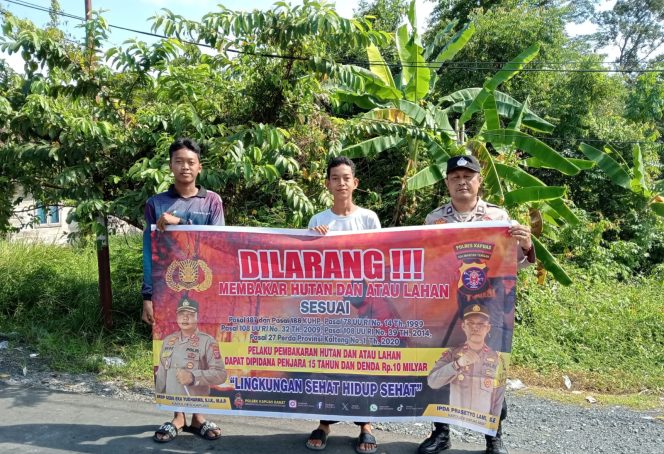 
					Polsek Kapuas Barat Berikan Imbauan Tentang Larangan Stop Membakar Lahan Dan Hutan