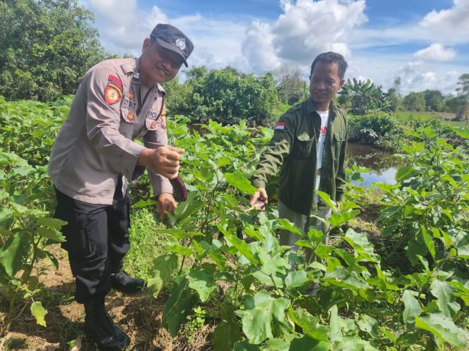 Polsek Pulau Petak Melaksanakan Pengecekan Pemanfaatan Lahan Pekarangan Warga Desa Sei Tatas Hilir