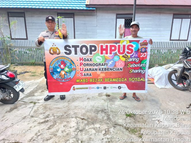 Polsek Kapuas Barat Rutin Berikan Imbauan Stop Hoax, Pornografi, Ujaran Kebencian dan Sara Kepada Warga