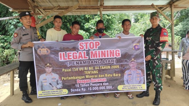 Sosialisasi Polsek Manuhing: Jangan Coba-coba Tambang Ilegal, Ancaman Kurungan Penjara Menanti