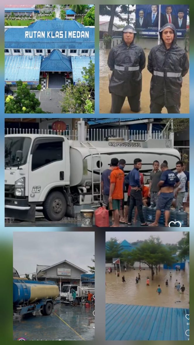 
					Penanganan Banjir Rutan Kelas I Medan Berjalan Efektif: Warga Binaan Dievakuasi ke Rumah Ibadah dan Blok Khusus