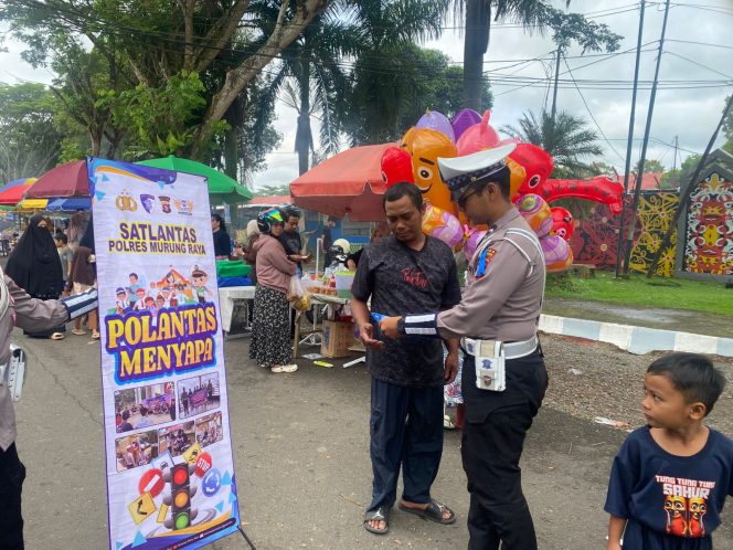 
					Polantas Menyapa, Satlantas Polres Murung Raya Edukasi Tertib Berlalu Lintas Pada Ops Zebra 2025 Di CFD