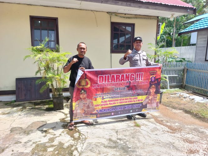 Polsek Kapuas Barat Memberikan Sosialisasi Antisipasi Karhutla Kepada Masyarakat