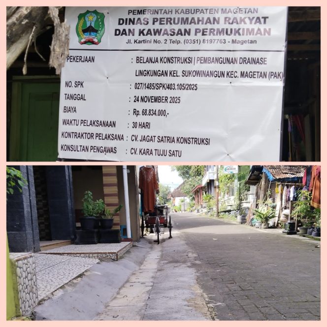 
					DPRKP Kabupaten Magetan Tangani Kawasan Kumuh Melalui Peningkatan Jalan dan Drainase Lingkungan