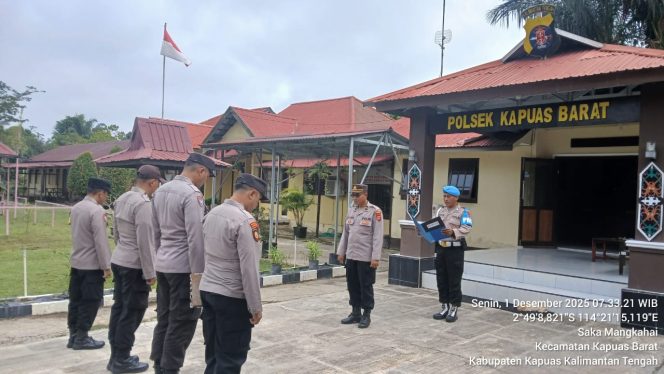 
					Pelaksanaan Apel Pagi Polsek Kapuas Barat Polres Kapuas