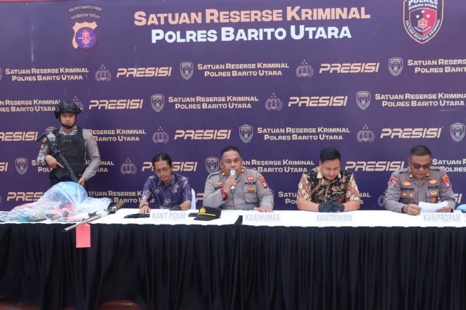 
					Polres Barito Utara Ungkap Tuntas Kasus Penembakan di Area Crusher Teweh Tengah