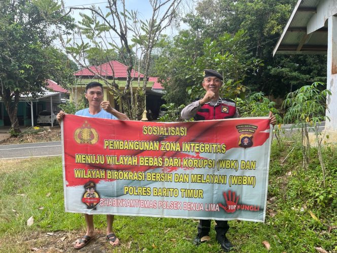 
					*Perkuat Budaya Antikorupsi, Polsek Benua Lima Sosialisasikan Zona Integritas kepada Warga Desa Bamban*