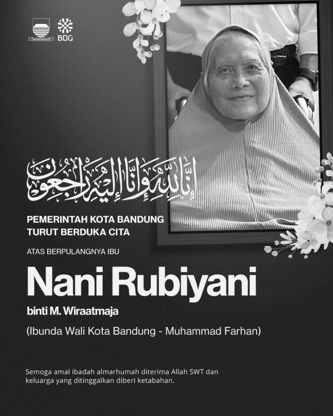 
					Pemkot Bandung Berduka, Ibunda Wali Kota Muhammad Farhan Wafat