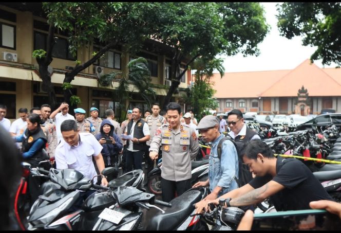 
					Polda Bali Gelar Press Conference Operasi Sikat Agung 2026, Puluhan Motor Curian Dikembalikan ke Pemilik