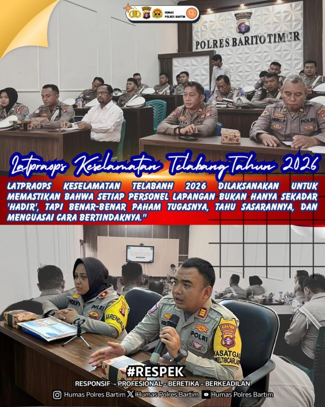 
					*Matangkan Kesiapan Personel, Polres Bartim Gelar Latihan Pra Operasi Keselamatan Telabang 2026*