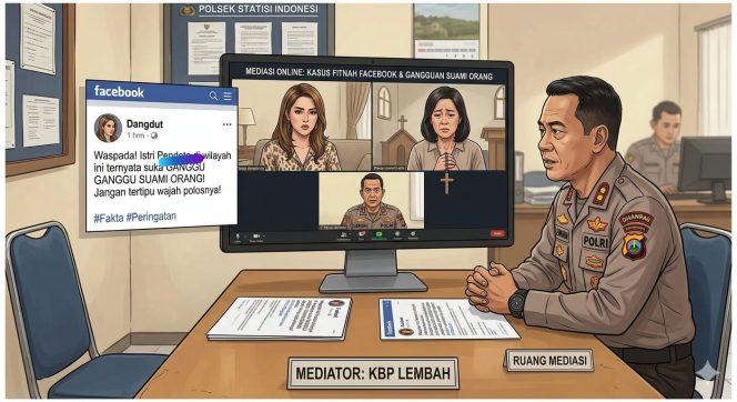 
					Difitnah Di Facebook Moroti Dan Ganggu Suami Orang, Istri Pendeta di Gumas Curhat Virtual ke Cak Sam Polda Kalteng, Oknum Penyanyi di Pulpis Dibina Dan Dimediasi Virtual 