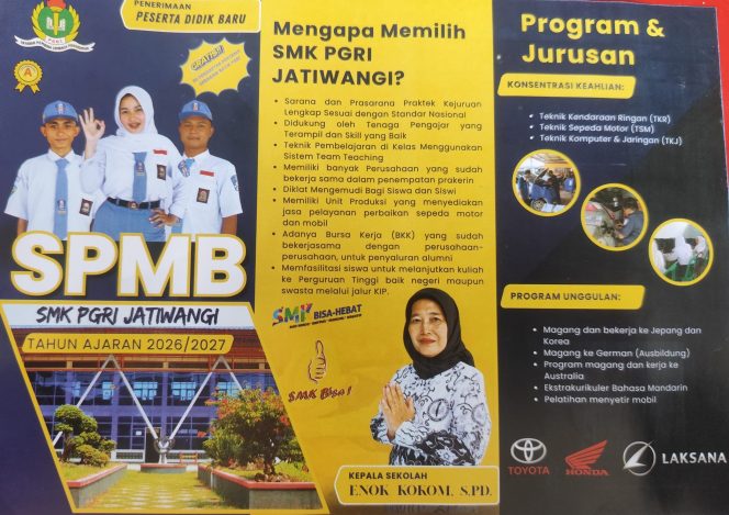
					SPMB 2026/2027 SMK PGRI 1 Jatiwangi Dibuka, Siapkan Program Unggulan Magang dan Bekerja ke Jepang