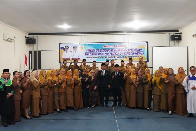 
					Sekda Labusel Lantik Kepala Sekolah dan Kepala Puskesmas. Untuk meningkatkan dalam pelayanan Publik