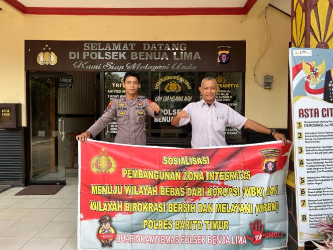 
					**Polsek Benua Lima Sosialisasikan Zona Integritas, Tegaskan Pelayanan Polisi Gratis Tanpa Pungutan**