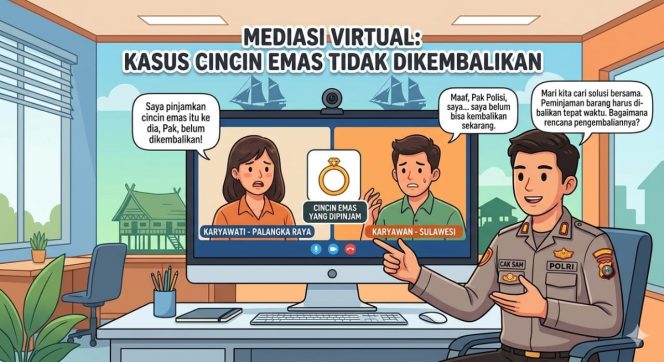 
					5 Tahun Cincin Emas Dipinjam Abang Mantan Pacar Belum Dikembalikan, Karyawati Perusahaan di Palangka Raya Curhat Ke Cak Sam, Oknum Karyawan Perusahaan di Sulawesi Dibina Dan Dimediasi Virtual