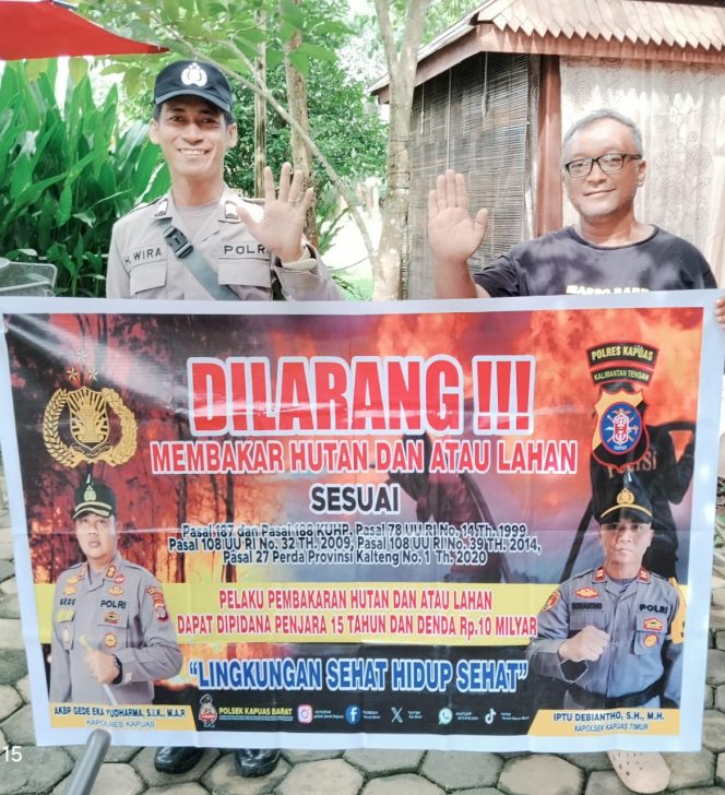 
					“Cegah Karhutla” Polsek Kapuas Timur Rutin Sosialisasi dan Imbau Masyarakat Tidak Membakar Hutan dan Lahan