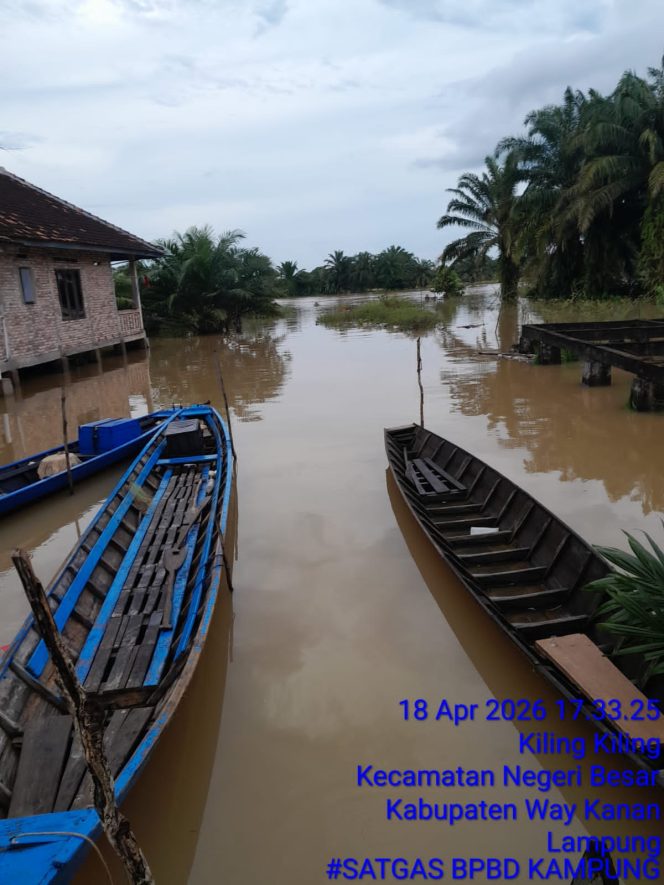 
					Hujan Deras Tak Berhenti, Tiga Kampung di Way Kanan Terendam Banjir