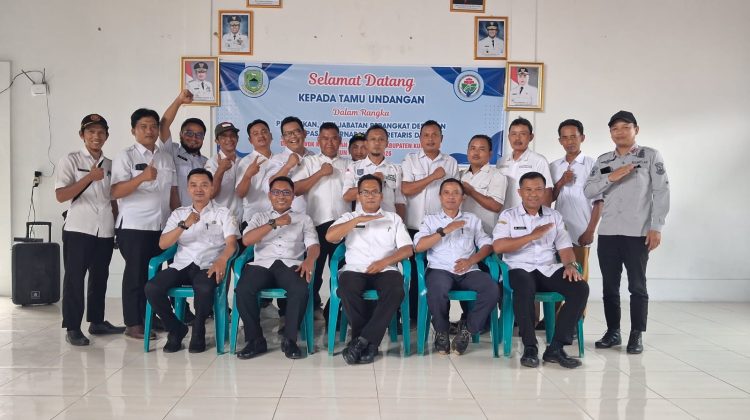 Pisah Sambut di Rakor Bulanan Desa Gewok, Mimin Muslimin Naik Sekdes, Usnadiyansah Resmi Jabat Kasi Pem