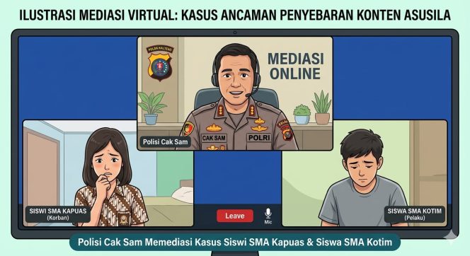 
					Selama 2 Tahun Diancam Disebarkan Video Syurnya, Siswi SMA di Kapuas Curhat Virtual ke Cak Sam Polda Kalteng, Oknum Siswa SMA di Kotim Dibina Dan Dimediasi Bersama Polsek Sungai Sampit