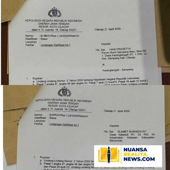 
					Polresta Cilacap Panggil Tiga Saksi Terkait Kasus Intimidasi di Perumahan Bumi Sampang Baru