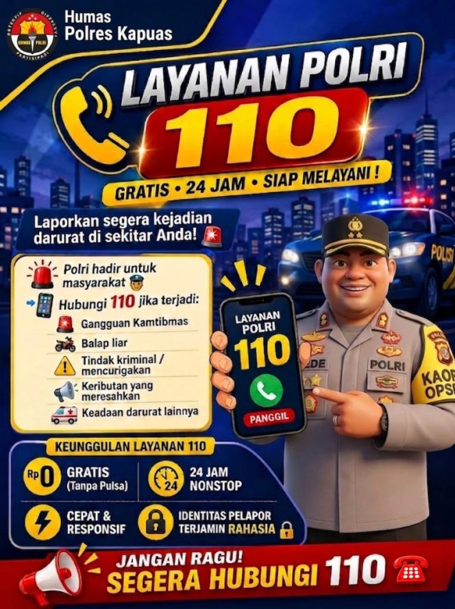 
					Polsek Kapuas Timur Sosialisasi Layanan Call Center 110