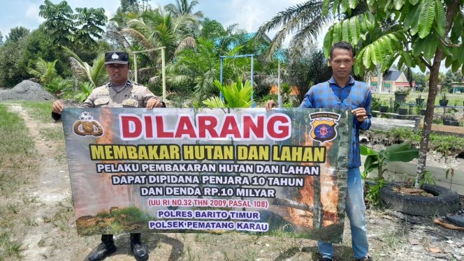 
					**Polsek Pematang Karau Sosialisasikan Stop Membakar Hutan dan Lahan di Desa Bambulung**