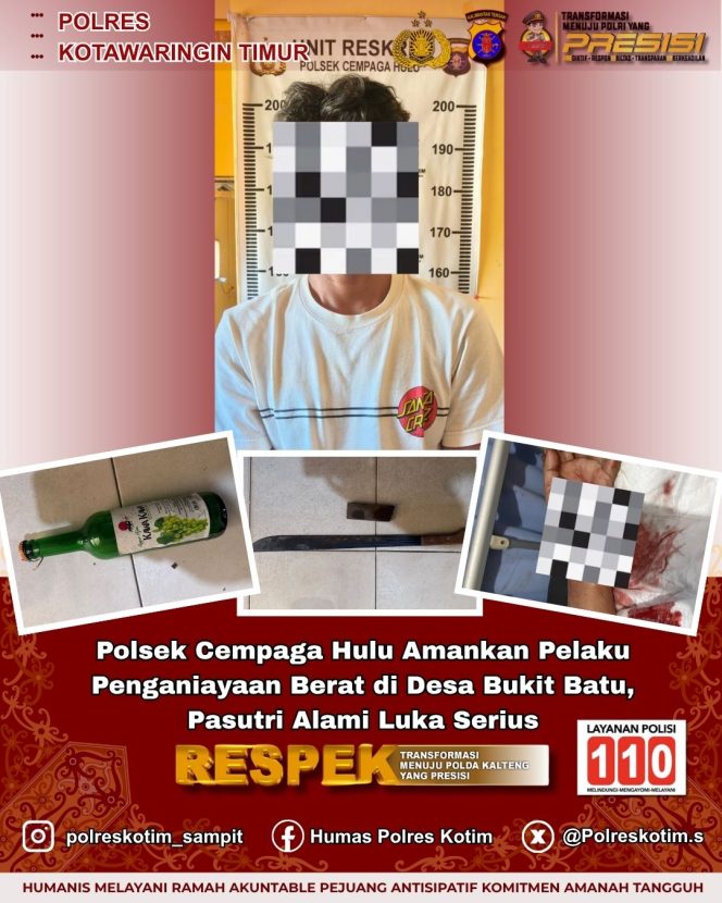 
					Polsek Cempaga Hulu Amankan Pelaku Penganiayaan Berat di Desa Bukit Batu, Pasutri Alami Luka Serius