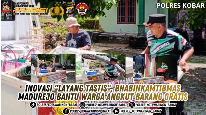 
					Inovasi “LAYANG TASTIS”, Bhabinkamtibmas Madurejo Bantu Warga Angkut Barang Gratis