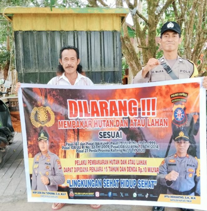 
					“Cegah Karhutla” Polsek Kapuas Timur Rutin Sosialisasi dan Imbau Masyarakat Tidak Membakar Hutan dan Lahan
