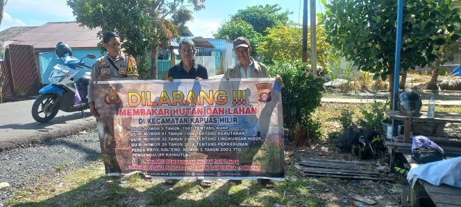 
					Sosialisasikan Himbauan Larangan Karhutla Rutin Di Sampaikan Kepada Masyarakat Guna Mencegah Terjadinya Karhutla