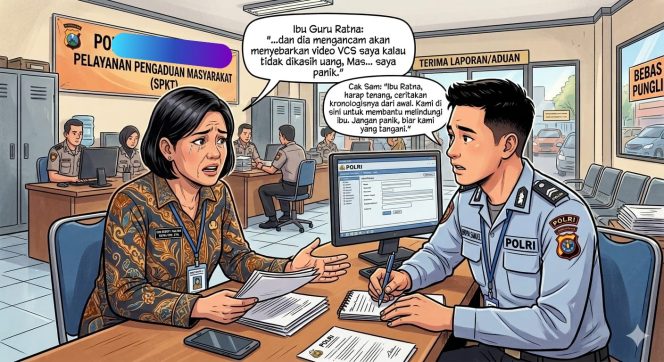 
					Kenal Polisi Gadungan di Facebook Lalu Diajak Pacaran Online Dan VCS, Ibu Guru di Palangka Raya Curhat ke Cak Sam Polda Kalteng Karena Diancam Disebarkan Video Syurnya